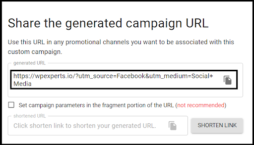 Generated Campaign URL