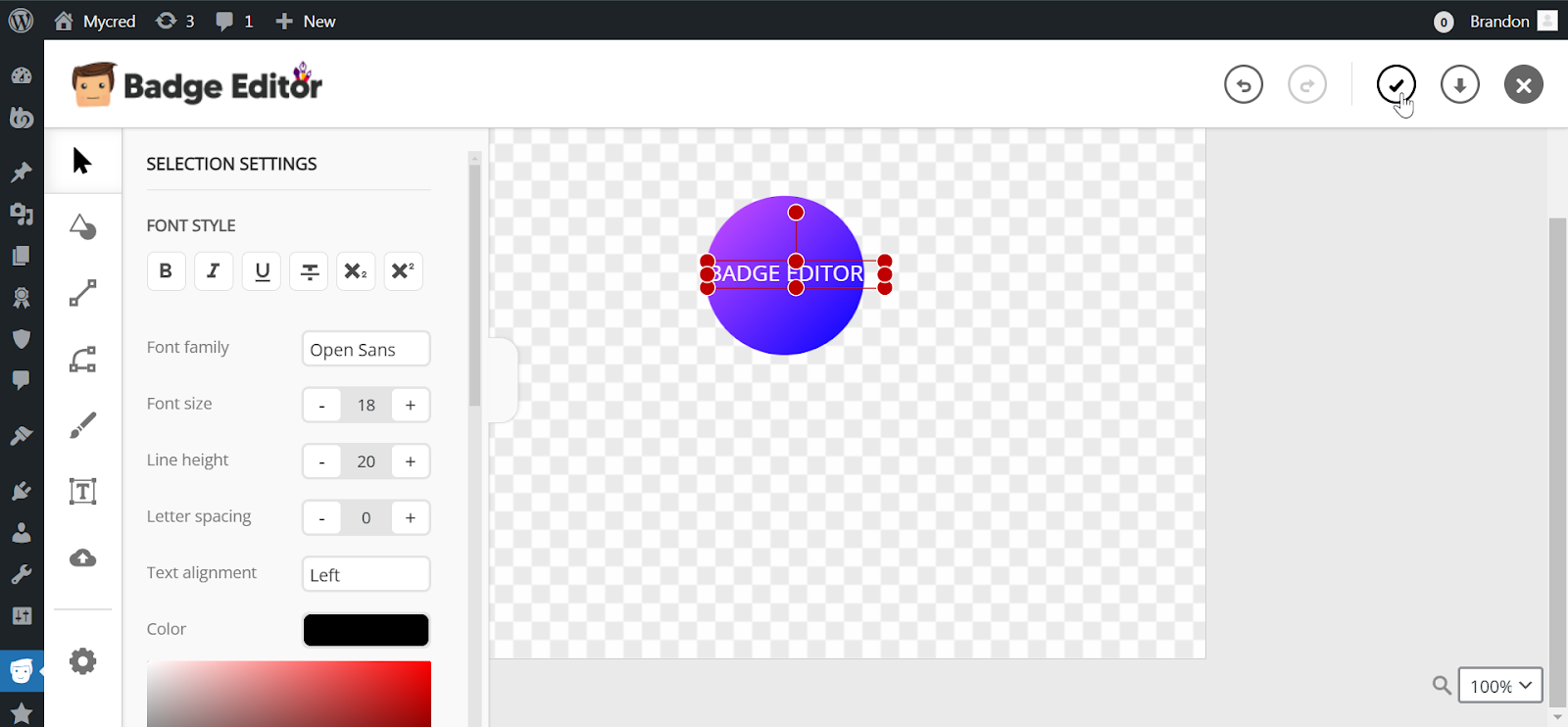 myCred Badge Editor