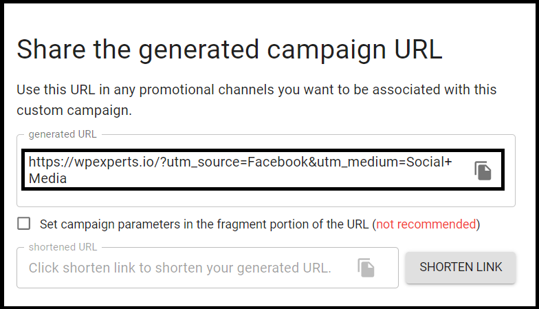 Campaign Content in URL builder