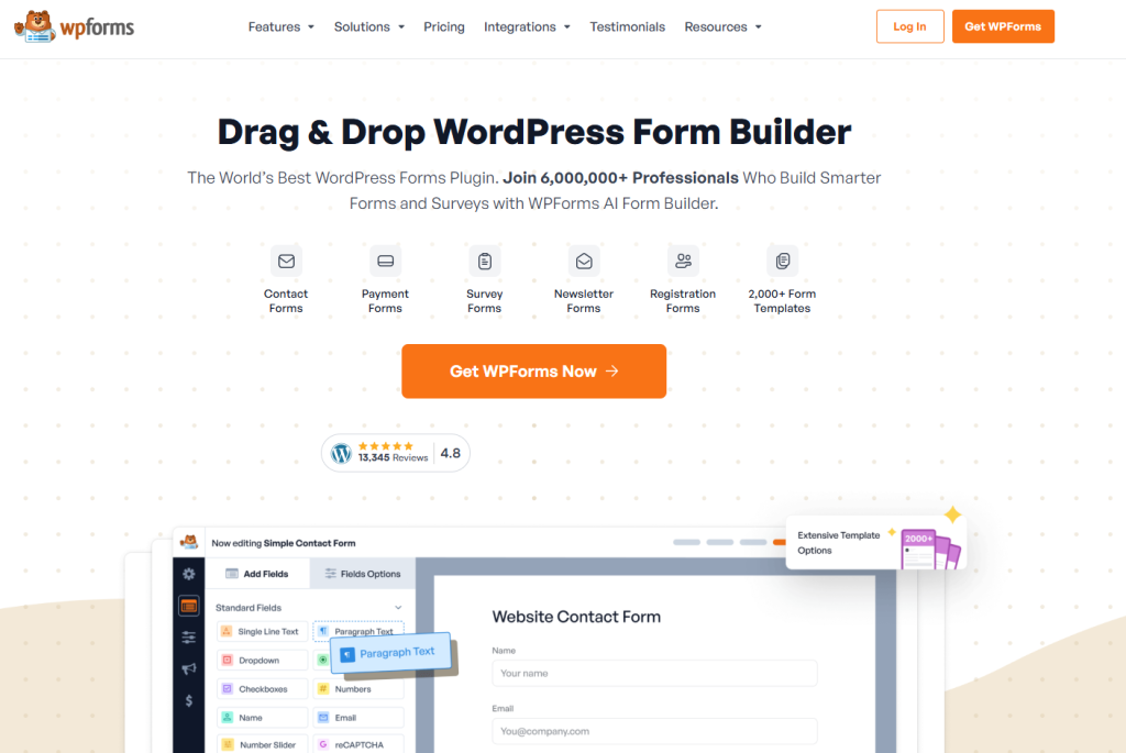 WPForms - form builder with quiz add-ons