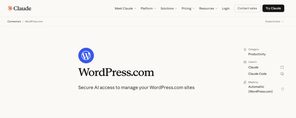 Claude AI in WordPress - Claude MCP WordPress