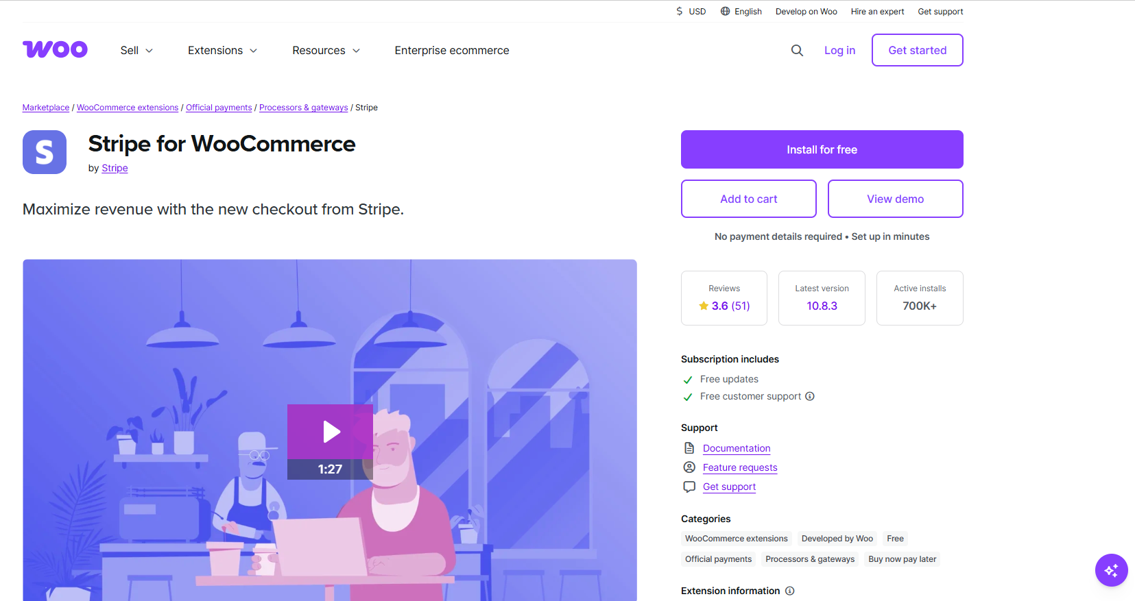Stripe for WooCommerce (official)